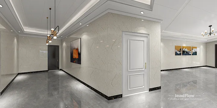 Hangzhou Apartment Renovation with WPC Wall Panel | Living-Dining Room Idea in Hangzhou, China - photo 4