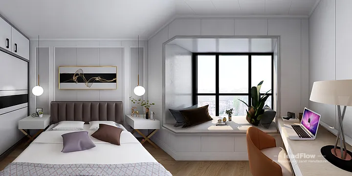 WPC Wall Cladding Project: Hangzhou Apartment with guest bedroom in Hangzhou, China - photo 1