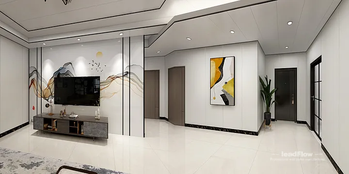 Cai's Hangzhou Apartment with WPC Wall Panel &mdash; Modern in Hangzhou, China