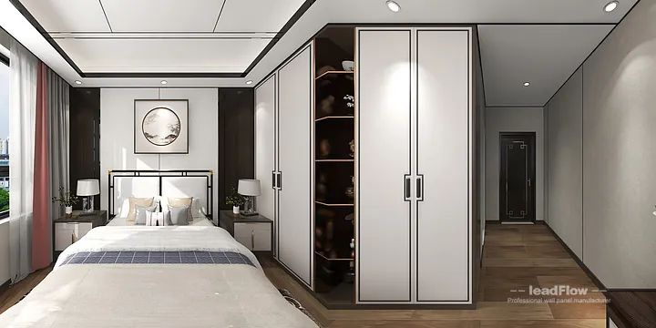WPC Wall Cladding Apartment Case Study in Hangzhou | Elegant Bedroom 2 in Hangzhou, China - photo 1