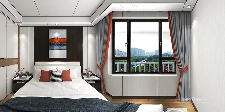 WPC Wall Cladding Apartment Case Study in Hangzhou | Elegant Bedroom 2 in Hangzhou, China - photo 2