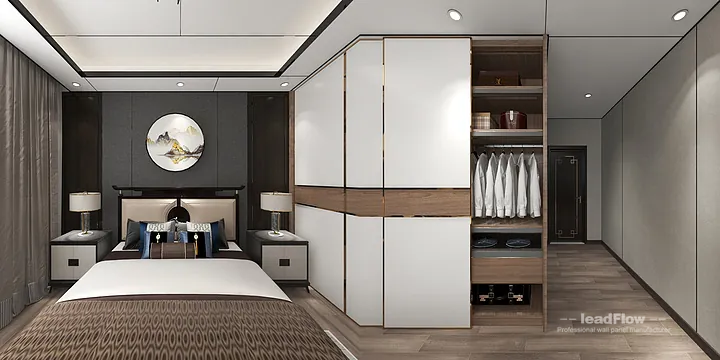 WPC Wall Cladding Apartment Case Study in Hangzhou | Elegant Bedroom 2 in Hangzhou, China - photo 5
