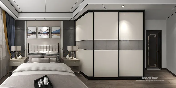 WPC Wall Cladding Apartment Case Study in Hangzhou | Elegant Bedroom 2 in Hangzhou, China - photo 6