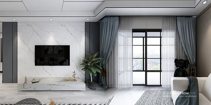 Hangzhou Apartment Interior with WPC Cladding &mdash; Living-Dining Room Accent in Hangzhou, China - photo 7