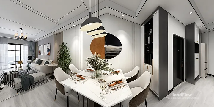 Hangzhou Apartment Interior with WPC Cladding &mdash; Living-Dining Room Accent in Hangzhou, China - photo 8