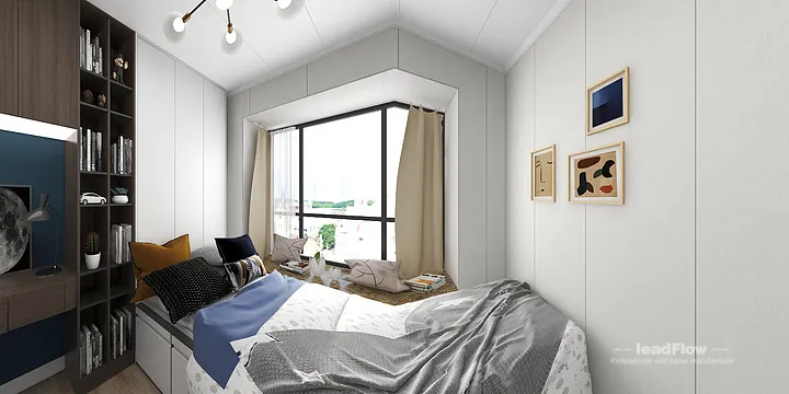 WPC Wall Cladding Apartment Case Study in Hangzhou | Warm Bedroom 2 in Hangzhou, China - photo 11