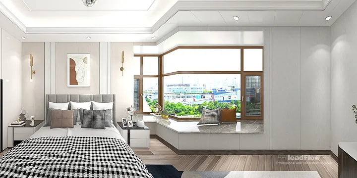 WPC Wall Cladding Apartment Case Study in Hangzhou | Warm Bedroom 2 in Hangzhou, China - photo 2