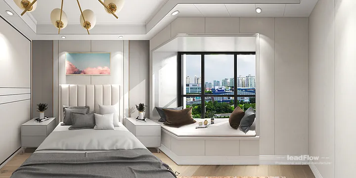 WPC Wall Cladding Apartment Case Study in Hangzhou | Warm Bedroom 2 in Hangzhou, China - photo 7