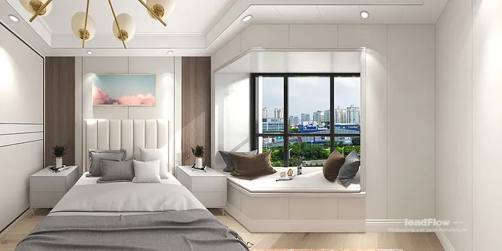 WPC Wall Cladding Apartment Case Study in Hangzhou | Warm Bedroom 2 in Hangzhou, China - photo 8
