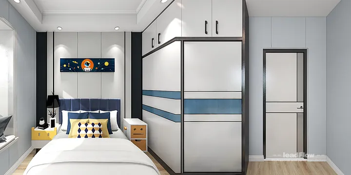 WPC Wall Cladding Apartment Case Study in Hangzhou | Warm Bedroom 2 in Hangzhou, China - photo 9
