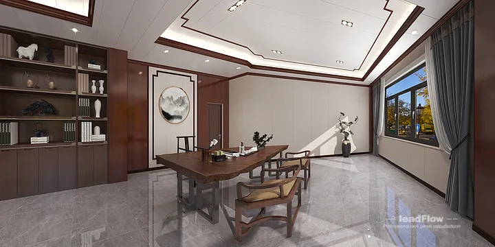 Hangzhou Apartment with WPC Cladding &mdash; reception lounge Feature in Hangzhou, China - photo 3