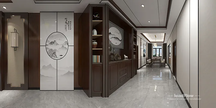 Hangzhou Apartment Interior with WPC Cladding &mdash; Secondary Bedroom Accent in Shangcheng District, Hangzhou, China