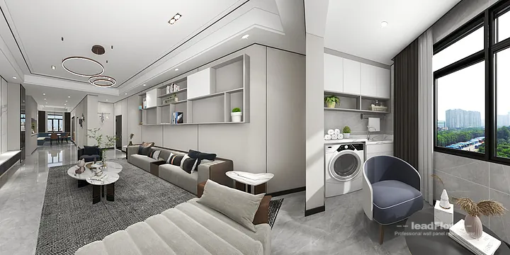 Hangzhou Apartment Interior with WPC Cladding &mdash; Secondary Bedroom Accent in Shangcheng District, Hangzhou, China - photo 11