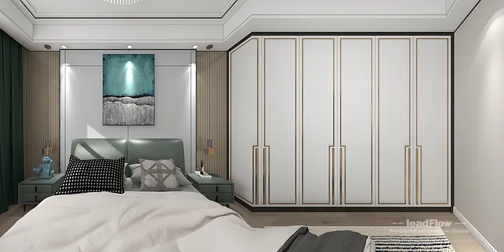 Hangzhou Apartment Interior with WPC Cladding &mdash; Secondary Bedroom Accent in Shangcheng District, Hangzhou, China - photo 15