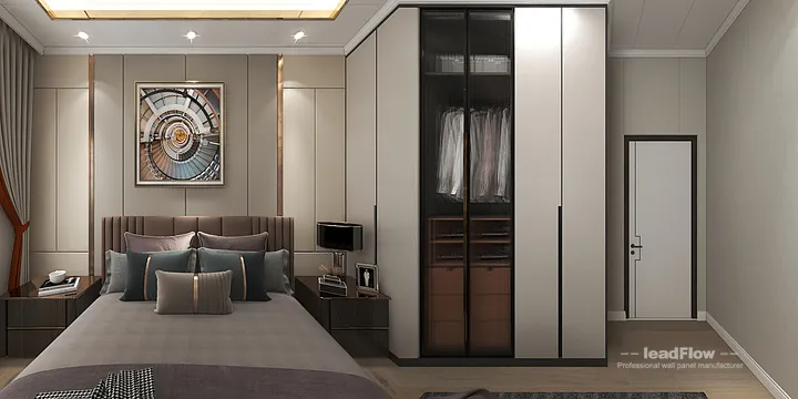 Hangzhou Apartment with WPC Wall Cladding &mdash; Secondary Bedroom Feature in Hangzhou, China - photo 1