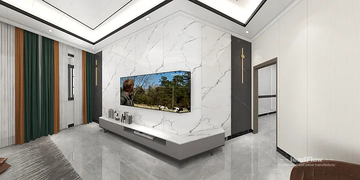 Hangzhou Apartment Featuring WPC Wall Panel | Living Room Walls in Hangzhou, China