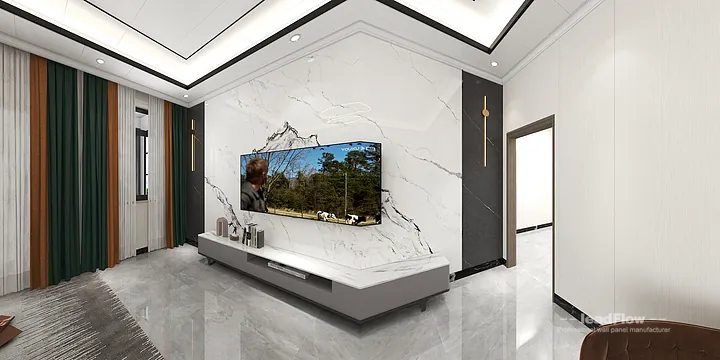 Hangzhou Apartment Featuring WPC Wall Panel | Living Room Walls in Hangzhou, China - photo 3