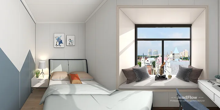 Hangzhou Apartment with WPC Cladding &mdash; Bedroom 1 Feature in Hangzhou, China - photo 6