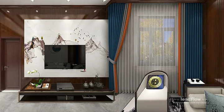 WPC Wall Panel Project: Hangzhou Apartment with Living Room in Hangzhou, China - photo 1