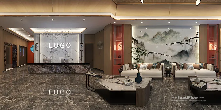 Hangzhou Clubhouse Featuring WPC Wall Panel | Lobby Walls in Hangzhou, China - photo 3