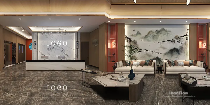 Hangzhou Clubhouse Featuring WPC Wall Panel | Lobby Walls in Hangzhou, China - photo 4
