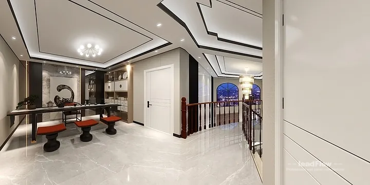 Hangzhou Villa Interior with WPC Cladding &mdash; Living Room Accent in Shangcheng District, Hangzhou, China - photo 19