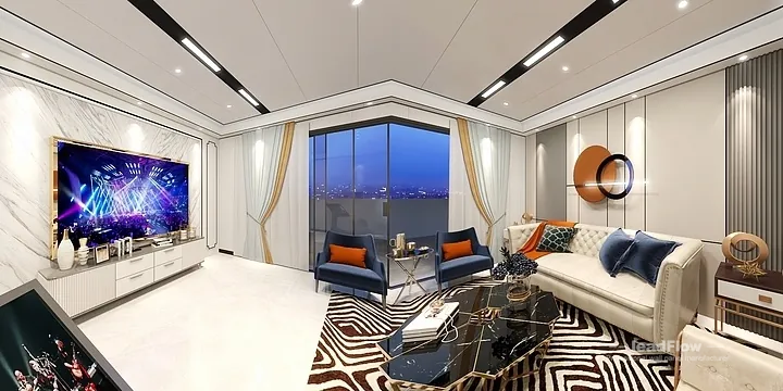 Hangzhou Villa Interior with WPC Cladding &mdash; Living Room Accent in Shangcheng District, Hangzhou, China - photo 2