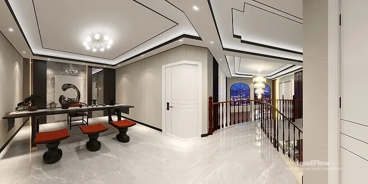 Hangzhou Villa Interior with WPC Cladding &mdash; Living Room Accent in Shangcheng District, Hangzhou, China - photo 20