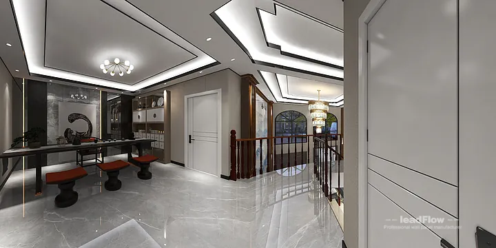 Hangzhou Villa Interior with WPC Cladding &mdash; Living Room Accent in Shangcheng District, Hangzhou, China - photo 25