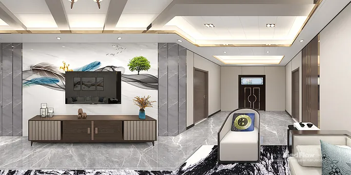 Hangzhou Apartment with WPC Interior Panel &mdash; Tea Room Feature in Hangzhou, China - photo 12