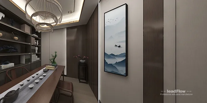 Hangzhou Apartment with WPC Interior Panel &mdash; Tea Room Feature in Hangzhou, China - photo 20