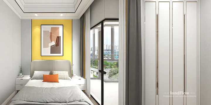 WPC Wall Panel Project: Hangzhou Apartment with guest bedroom in Hangzhou, China - photo 2