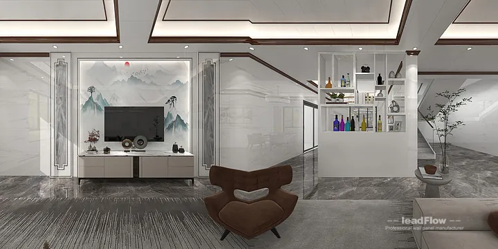 Hangzhou Apartment with WPC Cladding &mdash; Living-Dining Room Feature in Hangzhou, China - photo 1