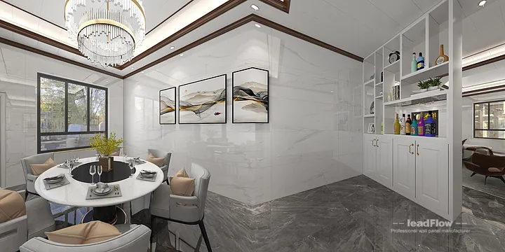 Hangzhou Apartment with WPC Cladding &mdash; Living-Dining Room Feature in Hangzhou, China - photo 2