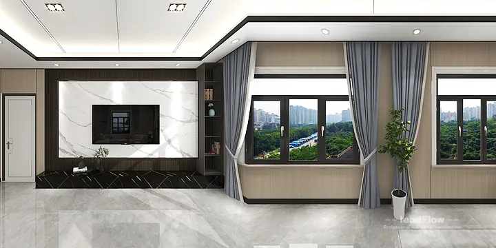 Hangzhou Apartment Featuring WPC Wall Cladding | Living Room Walls in Hangzhou, China