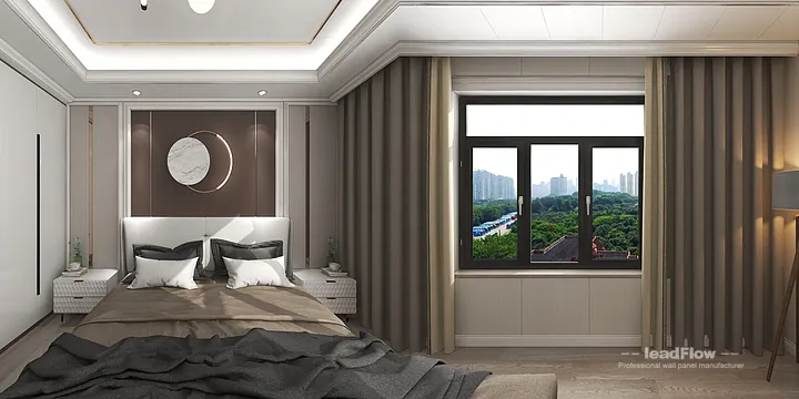 Hangzhou Apartment Interior with WPC Wall Cladding &mdash; Bedroom 2 Accent in Hangzhou, China - photo 1