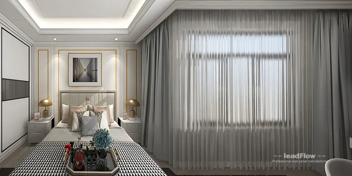 Hangzhou Apartment Interior with WPC Wall Cladding &mdash; Bedroom 2 Accent in Hangzhou, China - photo 10