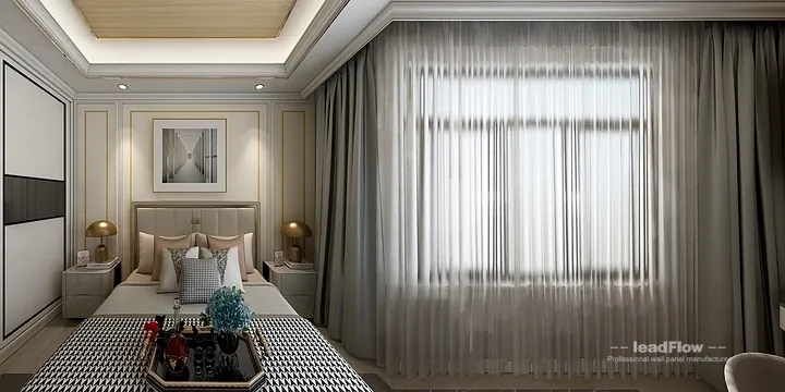 Hangzhou Apartment Interior with WPC Wall Cladding &mdash; Bedroom 2 Accent in Hangzhou, China - photo 11