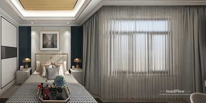 Hangzhou Apartment Interior with WPC Wall Cladding &mdash; Bedroom 2 Accent in Hangzhou, China - photo 13
