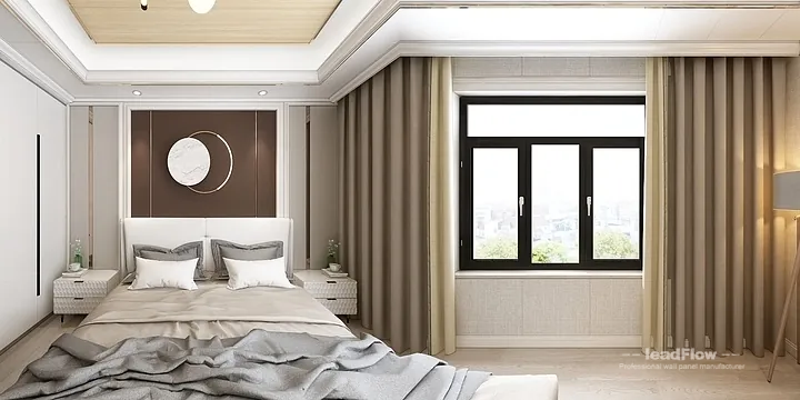 Hangzhou Apartment Interior with WPC Wall Cladding &mdash; Bedroom 2 Accent in Hangzhou, China - photo 2