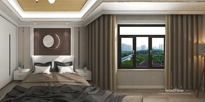 Hangzhou Apartment Interior with WPC Wall Cladding &mdash; Bedroom 2 Accent in Hangzhou, China - photo 3