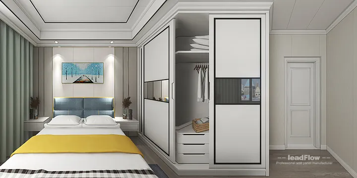 Hangzhou Apartment Interior with WPC Wall Cladding &mdash; Bedroom 2 Accent in Hangzhou, China - photo 6
