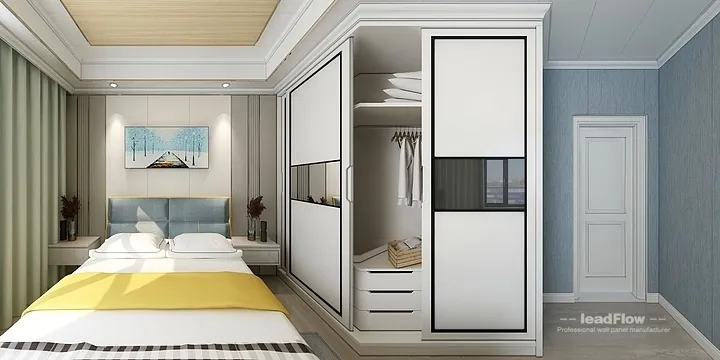 Hangzhou Apartment Interior with WPC Wall Cladding &mdash; Bedroom 2 Accent in Hangzhou, China - photo 7