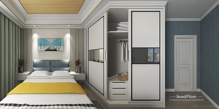 Hangzhou Apartment Interior with WPC Wall Cladding &mdash; Bedroom 2 Accent in Hangzhou, China - photo 8