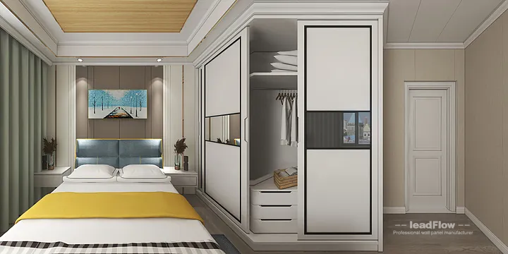 Hangzhou Apartment Interior with WPC Wall Cladding &mdash; Bedroom 2 Accent in Hangzhou, China - photo 9