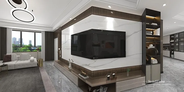 Hangzhou Apartment with WPC Interior Panel &mdash; Living-Dining Room Feature in Hangzhou, China - photo 5