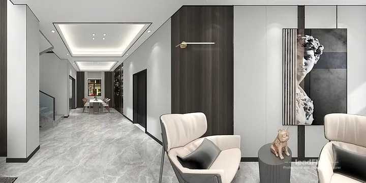 Warm WPC Wall Panel Project: Nanchang Villa Interior in Donghu District, Nanchang, China - photo 16
