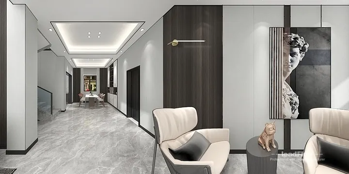 Warm WPC Wall Panel Project: Nanchang Villa Interior in Donghu District, Nanchang, China - photo 20