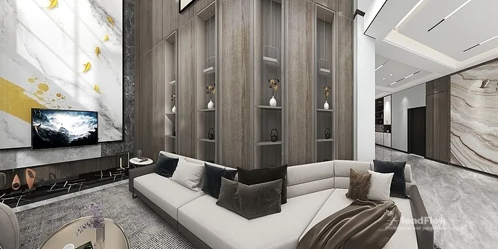Warm WPC Wall Panel Project: Nanchang Villa Interior in Donghu District, Nanchang, China - photo 24
