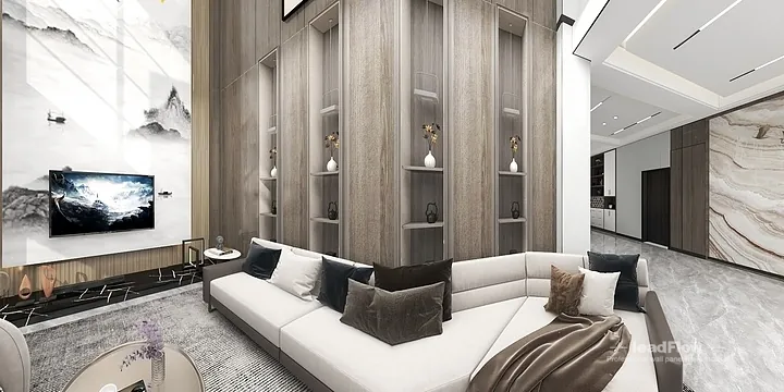 Warm WPC Wall Panel Project: Nanchang Villa Interior in Donghu District, Nanchang, China - photo 27